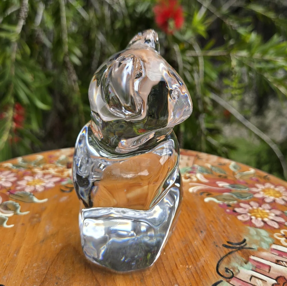 Vintage Orrefors Koala Panda‎ Bear Crystal Glass Figure Sweden Paperweight